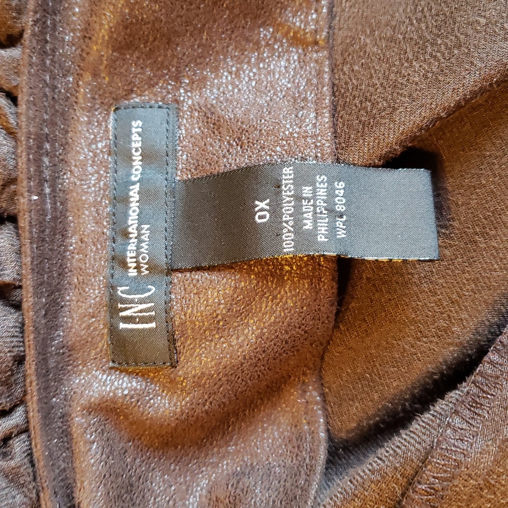Elegant Brown Ruffled Women's Jacket - Picture 2 of 8